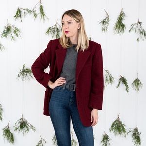 Burgundy Wool Blazer